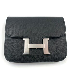 HERMES Black Constance Slim Epsom Leather Palladium Hardware